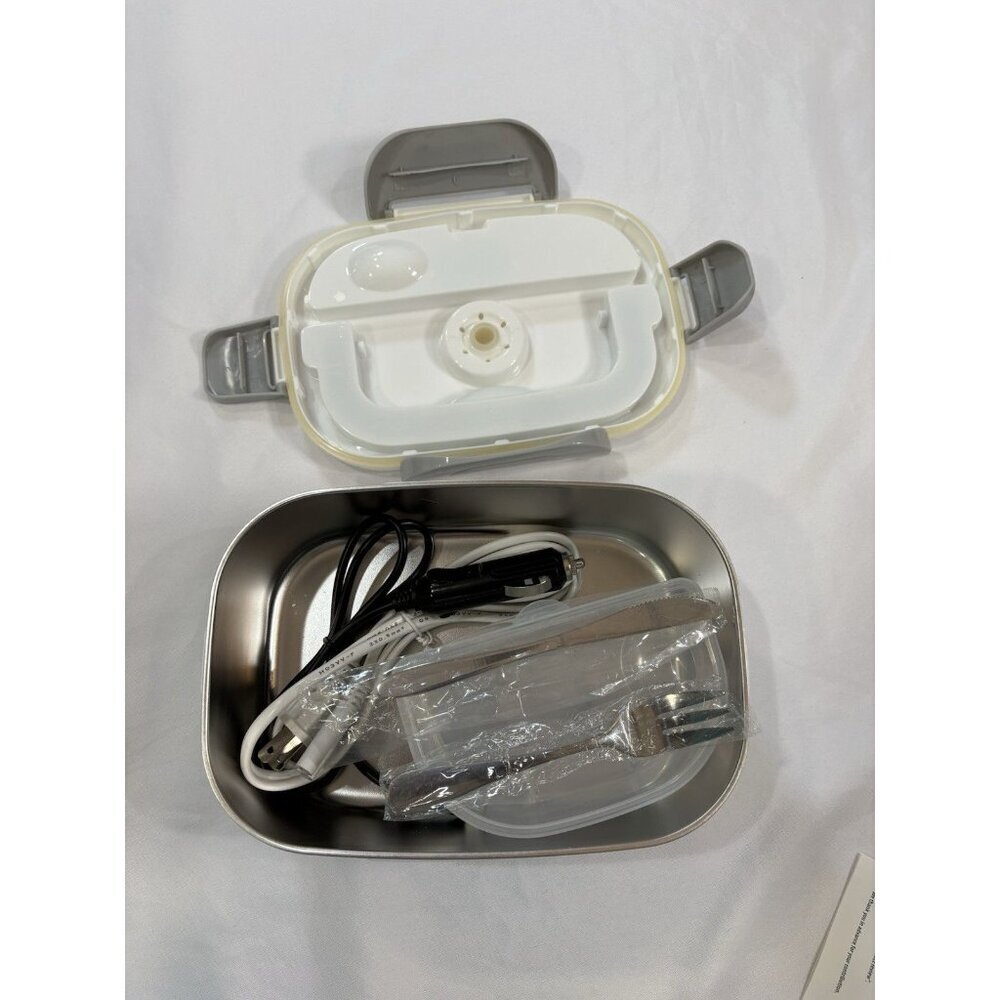 TRAVELISIMO Electric Heated Lunch Box 100W 1.5 L Portable Food Warmer 12/24/110V - Picture 5 of 10